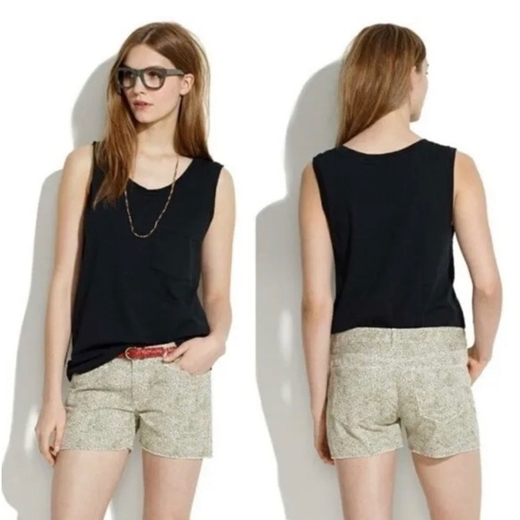 Madewell Safari Dot Shorts Women Size 26 Raw Hem Style 01593 - Picture 1 of 6